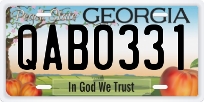 GA license plate QAB0331