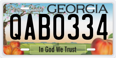 GA license plate QAB0334