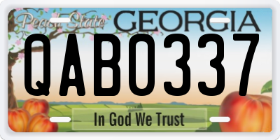 GA license plate QAB0337
