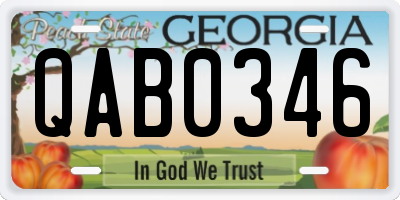 GA license plate QAB0346