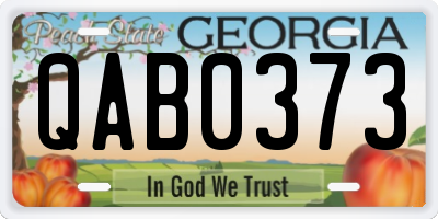 GA license plate QAB0373
