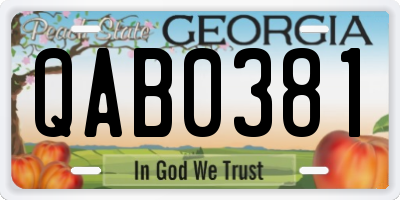 GA license plate QAB0381