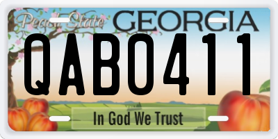 GA license plate QAB0411