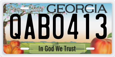 GA license plate QAB0413