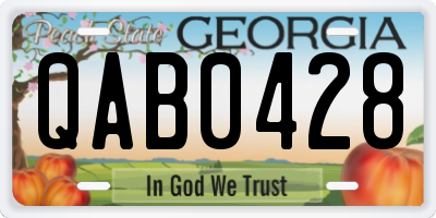 GA license plate QAB0428