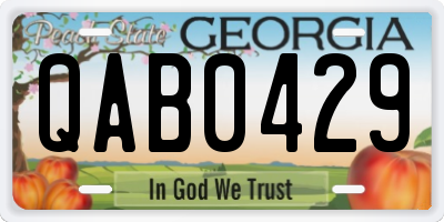 GA license plate QAB0429