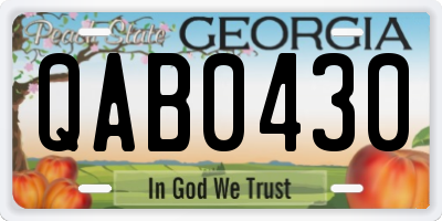 GA license plate QAB0430