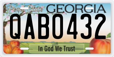 GA license plate QAB0432