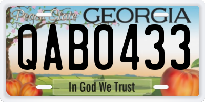 GA license plate QAB0433