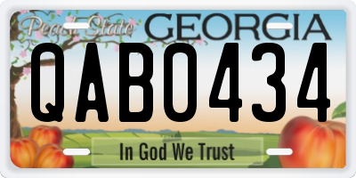 GA license plate QAB0434