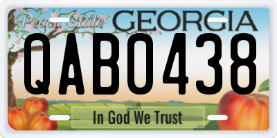 GA license plate QAB0438