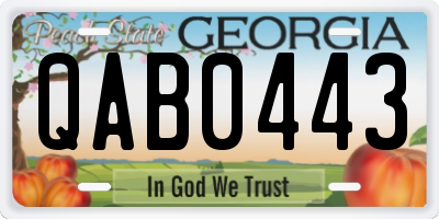 GA license plate QAB0443