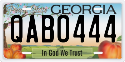 GA license plate QAB0444