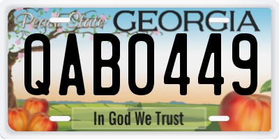 GA license plate QAB0449