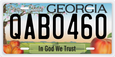 GA license plate QAB0460
