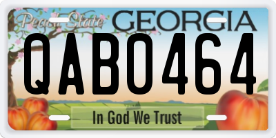 GA license plate QAB0464