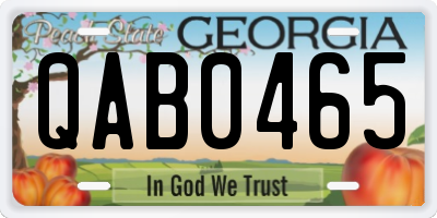 GA license plate QAB0465