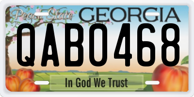 GA license plate QAB0468