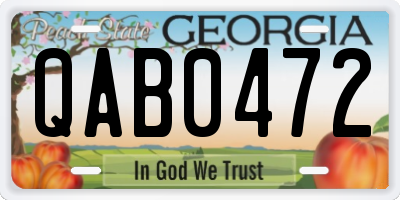 GA license plate QAB0472