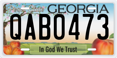 GA license plate QAB0473