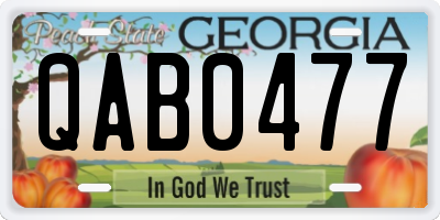 GA license plate QAB0477