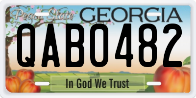 GA license plate QAB0482