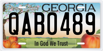 GA license plate QAB0489