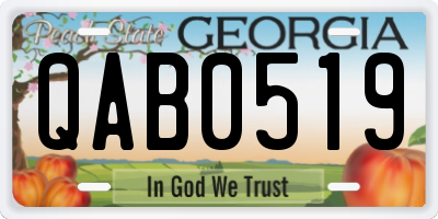 GA license plate QAB0519