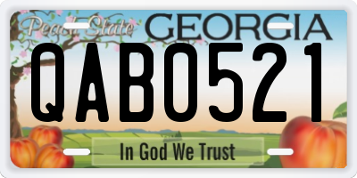 GA license plate QAB0521
