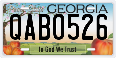 GA license plate QAB0526