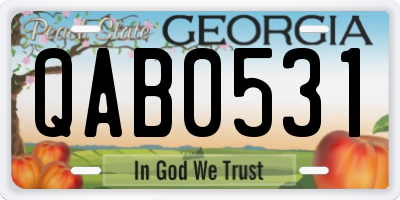 GA license plate QAB0531