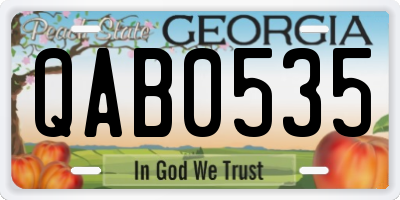 GA license plate QAB0535