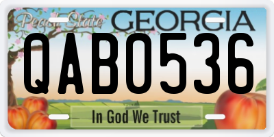 GA license plate QAB0536