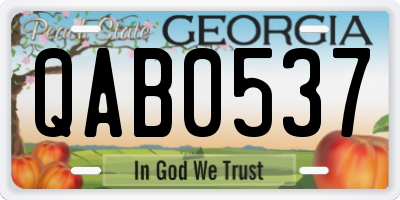 GA license plate QAB0537