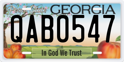 GA license plate QAB0547