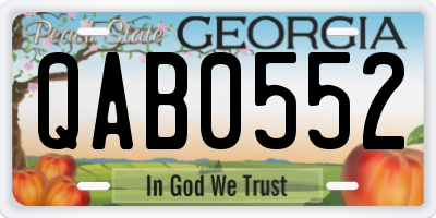 GA license plate QAB0552