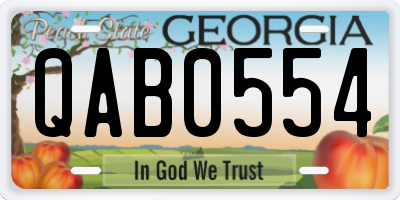 GA license plate QAB0554