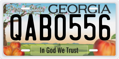 GA license plate QAB0556