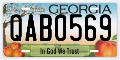 GA license plate QAB0569
