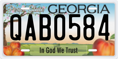 GA license plate QAB0584