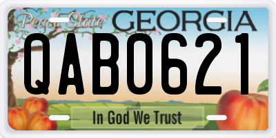 GA license plate QAB0621