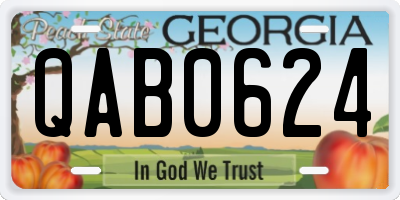 GA license plate QAB0624