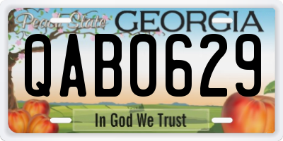 GA license plate QAB0629