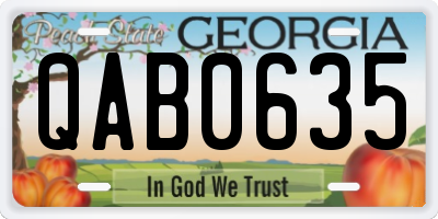 GA license plate QAB0635