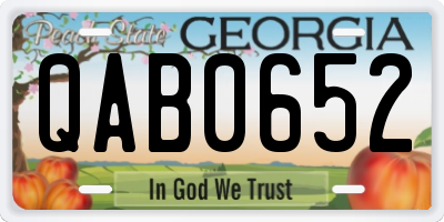 GA license plate QAB0652