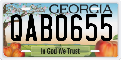 GA license plate QAB0655