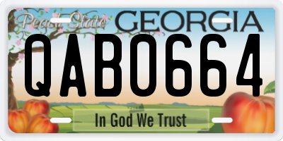 GA license plate QAB0664