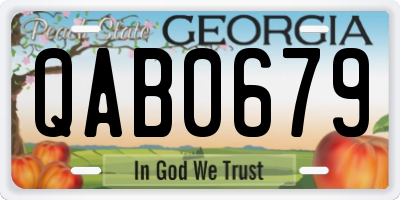 GA license plate QAB0679