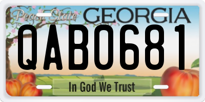 GA license plate QAB0681