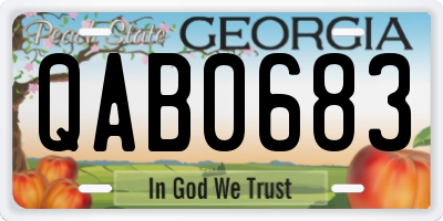 GA license plate QAB0683